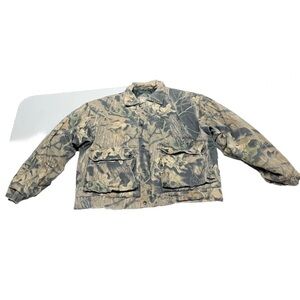 VINTAGE Northwest Territory Jacket Mens XL Green Breakup Camo Hunting-BAD ZIPPER